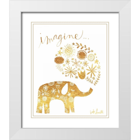 Imagine Elephant White Modern Wood Framed Art Print with Double Matting by Doucette, Katie