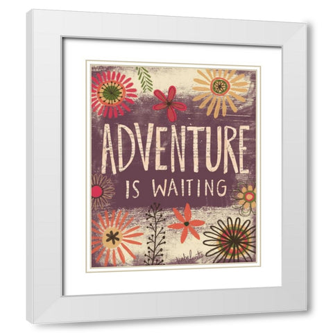 Adventure is Waiting White Modern Wood Framed Art Print with Double Matting by Doucette, Katie