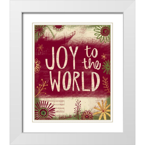 Joy to the World White Modern Wood Framed Art Print with Double Matting by Doucette, Katie