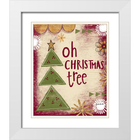 Oh Christmas Tree White Modern Wood Framed Art Print with Double Matting by Doucette, Katie