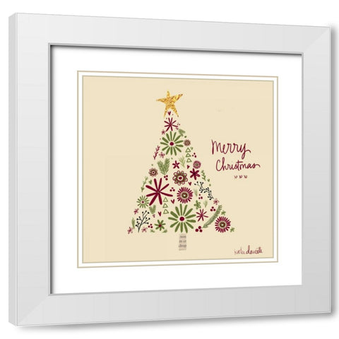 Christmas Tree White Modern Wood Framed Art Print with Double Matting by Doucette, Katie