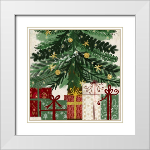 Presents White Modern Wood Framed Art Print with Double Matting by Doucette, Katie