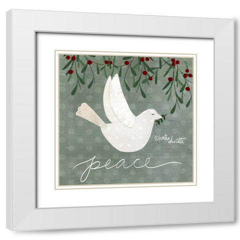 Dove White Modern Wood Framed Art Print with Double Matting by Doucette, Katie