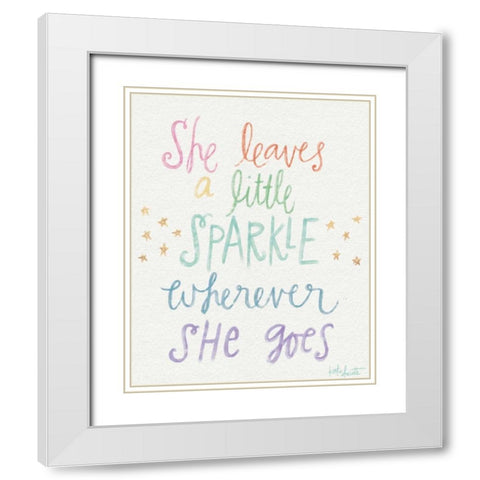 Little Sparkle White Modern Wood Framed Art Print with Double Matting by Doucette, Katie