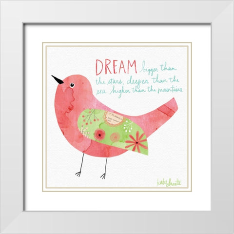 Dream Watercolor Bird White Modern Wood Framed Art Print with Double Matting by Doucette, Katie