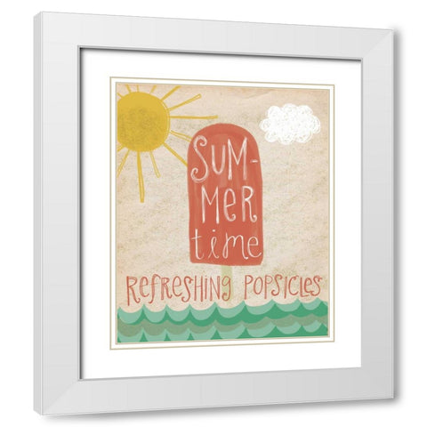 Popsicles White Modern Wood Framed Art Print with Double Matting by Doucette, Katie