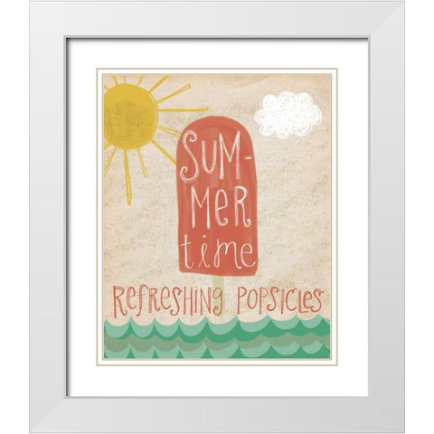 Popsicles White Modern Wood Framed Art Print with Double Matting by Doucette, Katie