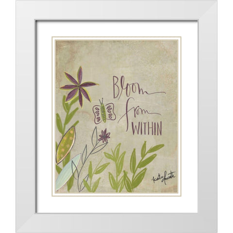 Bloom from Within White Modern Wood Framed Art Print with Double Matting by Doucette, Katie