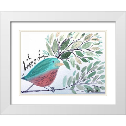 Oh Happy Day White Modern Wood Framed Art Print with Double Matting by Doucette, Katie