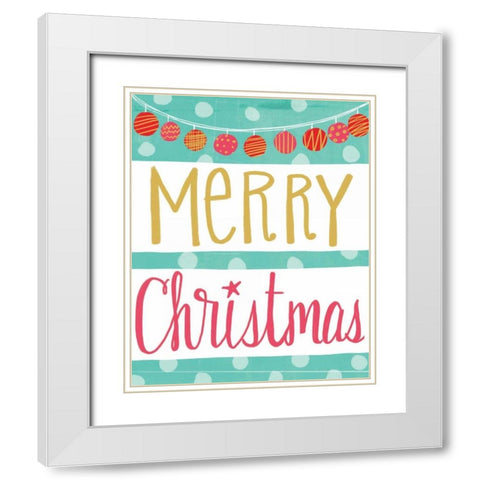 Merry Christmas White Modern Wood Framed Art Print with Double Matting by Doucette, Katie
