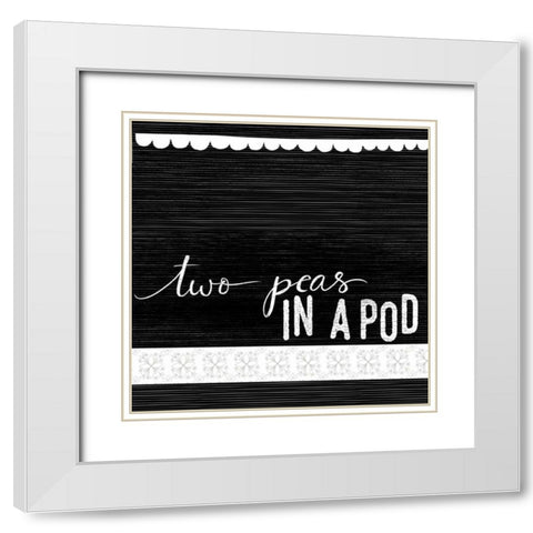 Two Peas in a Pod White Modern Wood Framed Art Print with Double Matting by Doucette, Katie
