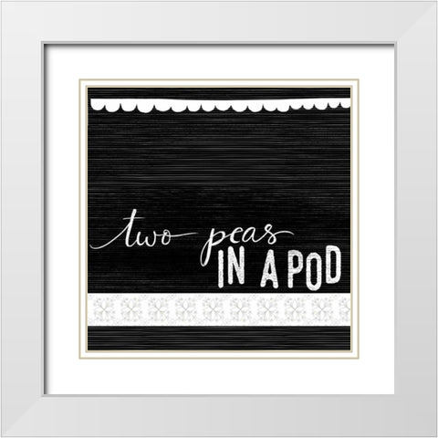 Two Peas in a Pod White Modern Wood Framed Art Print with Double Matting by Doucette, Katie