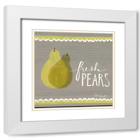 Fresh Pears White Modern Wood Framed Art Print with Double Matting by Doucette, Katie