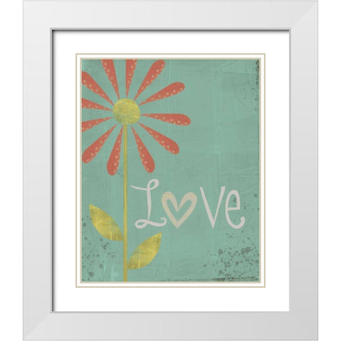 Love White Modern Wood Framed Art Print with Double Matting by Doucette, Katie