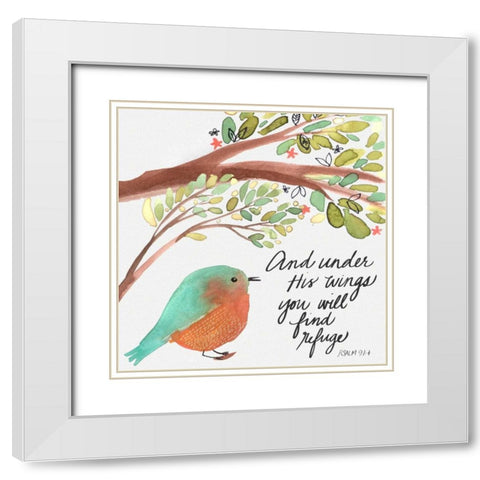 Under His Wings White Modern Wood Framed Art Print with Double Matting by Doucette, Katie