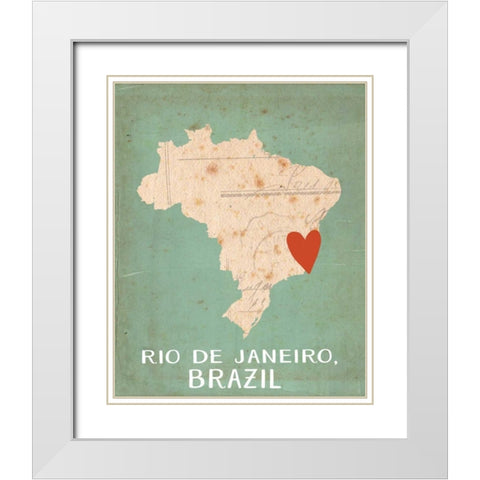 Brazil White Modern Wood Framed Art Print with Double Matting by Doucette, Katie