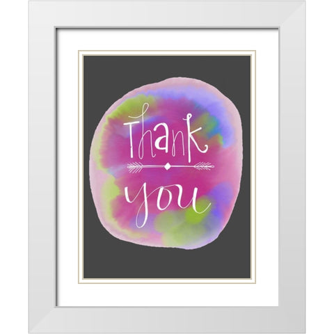 Thank You White Modern Wood Framed Art Print with Double Matting by Doucette, Katie