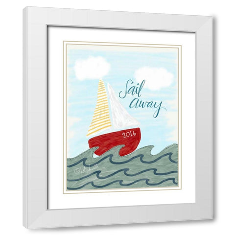 Sail Away White Modern Wood Framed Art Print with Double Matting by Doucette, Katie