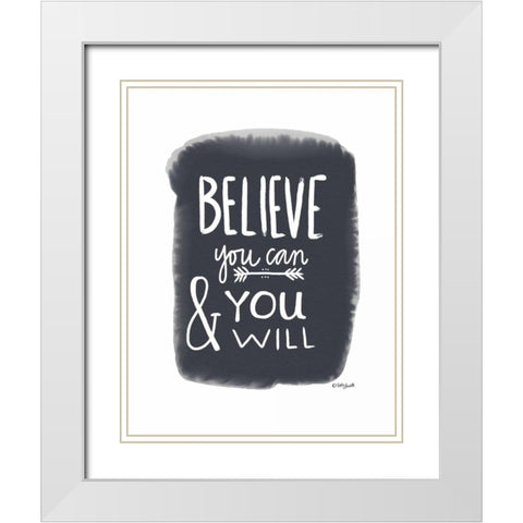 You Can White Modern Wood Framed Art Print with Double Matting by Doucette, Katie