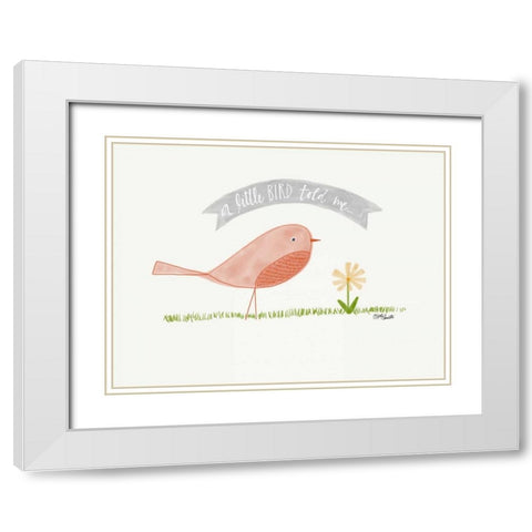Little Bird White Modern Wood Framed Art Print with Double Matting by Doucette, Katie