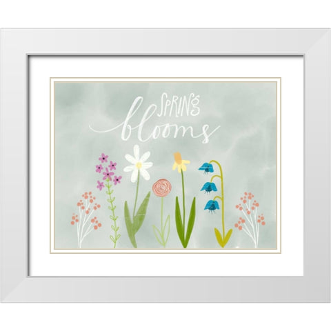 Spring Blooms White Modern Wood Framed Art Print with Double Matting by Doucette, Katie
