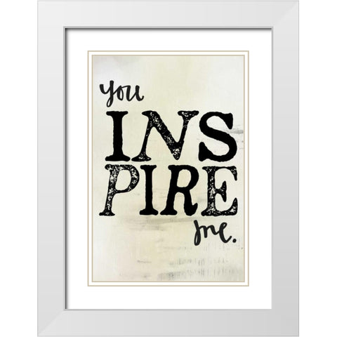 Inspire Me White Modern Wood Framed Art Print with Double Matting by Doucette, Katie
