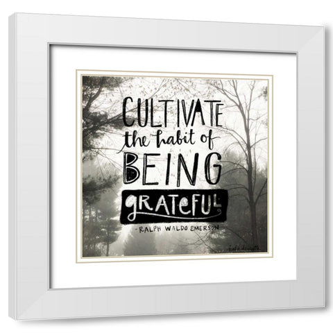 Being Grateful White Modern Wood Framed Art Print with Double Matting by Doucette, Katie