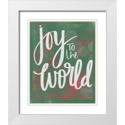Joy to the World White Modern Wood Framed Art Print with Double Matting by Doucette, Katie