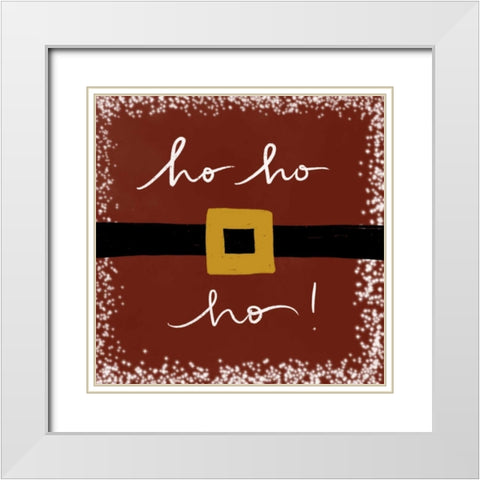 HoHoHo White Modern Wood Framed Art Print with Double Matting by Doucette, Katie