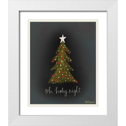 Oh Holy Night Tree White Modern Wood Framed Art Print with Double Matting by Doucette, Katie