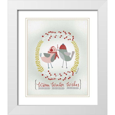 Warm Winter Wishes White Modern Wood Framed Art Print with Double Matting by Doucette, Katie