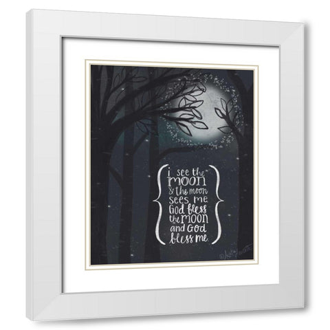 I See the Moon White Modern Wood Framed Art Print with Double Matting by Doucette, Katie