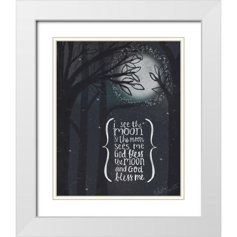 I See the Moon White Modern Wood Framed Art Print with Double Matting by Doucette, Katie