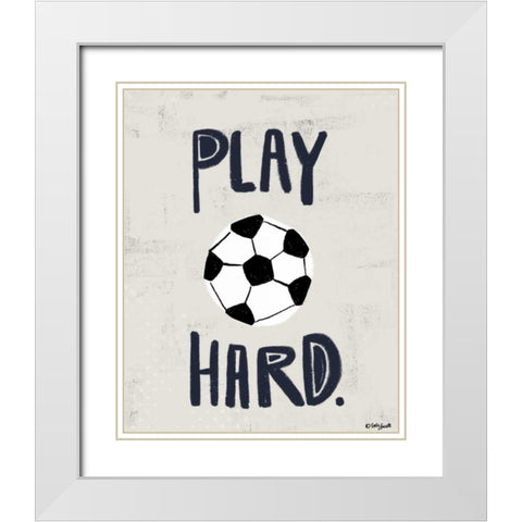 Soccer White Modern Wood Framed Art Print with Double Matting by Doucette, Katie