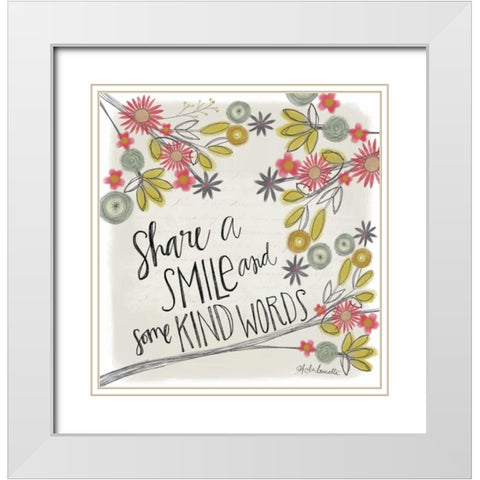 Share a Smile White Modern Wood Framed Art Print with Double Matting by Doucette, Katie
