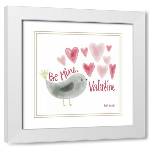 Be My Valentine White Modern Wood Framed Art Print with Double Matting by Doucette, Katie