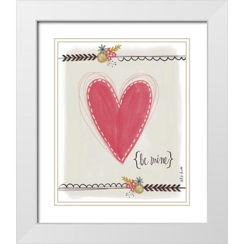 Be Mine White Modern Wood Framed Art Print with Double Matting by Doucette, Katie