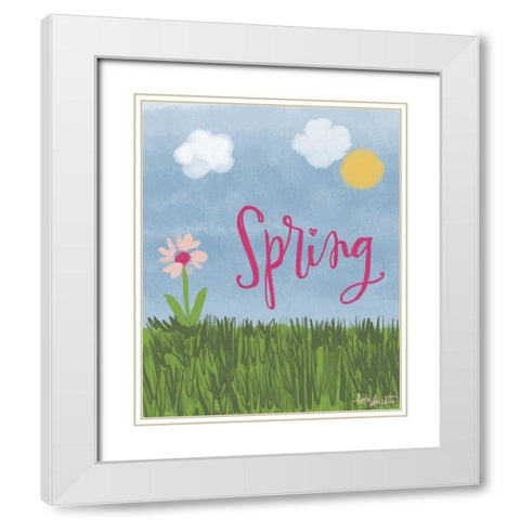 Spring White Modern Wood Framed Art Print with Double Matting by Doucette, Katie