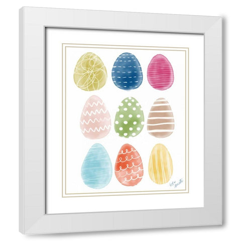 Easter Eggs White Modern Wood Framed Art Print with Double Matting by Doucette, Katie