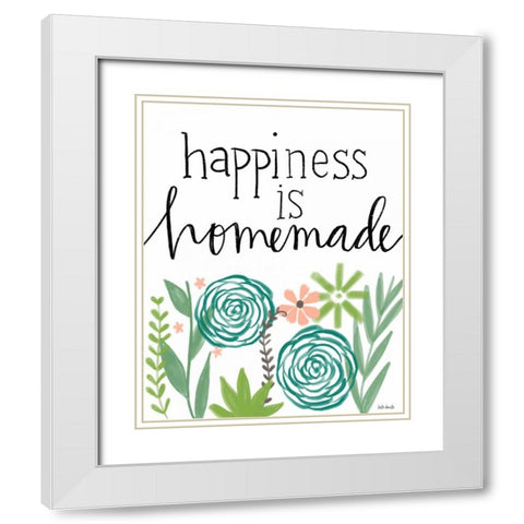 Happiness is Homemade White Modern Wood Framed Art Print with Double Matting by Doucette, Katie