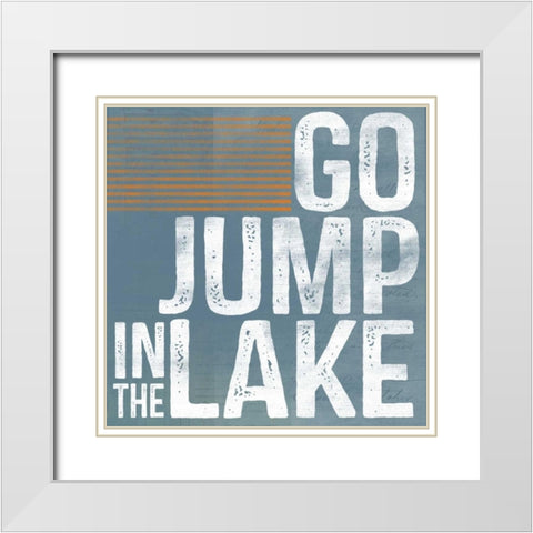 Jump in the Lake White Modern Wood Framed Art Print with Double Matting by Doucette, Katie