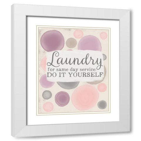 Do It Yourself Laundry White Modern Wood Framed Art Print with Double Matting by Doucette, Katie