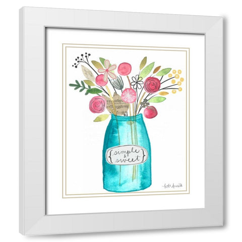 Simple and Sweet White Modern Wood Framed Art Print with Double Matting by Doucette, Katie