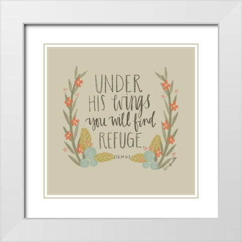 Under His Wings White Modern Wood Framed Art Print with Double Matting by Doucette, Katie