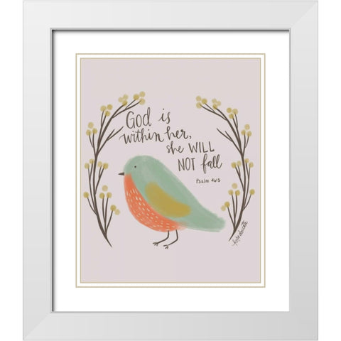 God is Within Her White Modern Wood Framed Art Print with Double Matting by Doucette, Katie