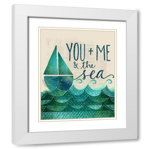 You, Me and the Sea White Modern Wood Framed Art Print with Double Matting by Doucette, Katie