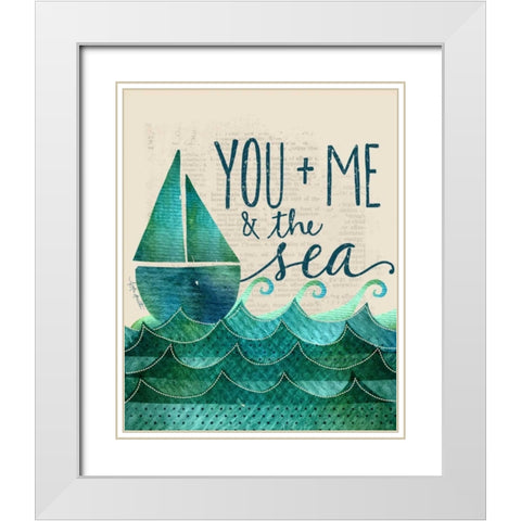 You, Me and the Sea White Modern Wood Framed Art Print with Double Matting by Doucette, Katie