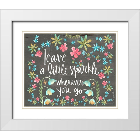 Leave a Little Sparkle White Modern Wood Framed Art Print with Double Matting by Doucette, Katie
