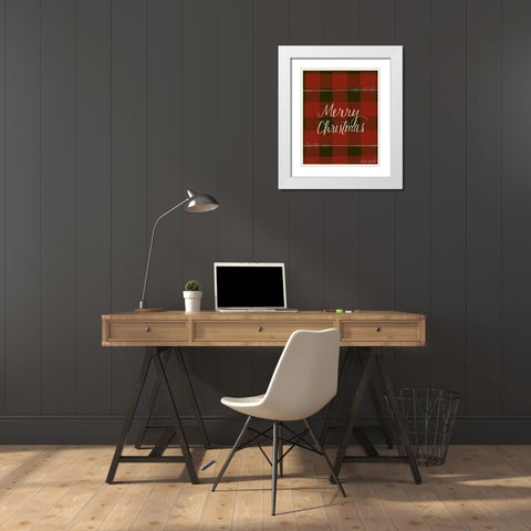 Merry Christmas White Modern Wood Framed Art Print with Double Matting by Doucette, Katie