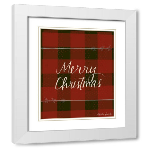 Merry Christmas White Modern Wood Framed Art Print with Double Matting by Doucette, Katie